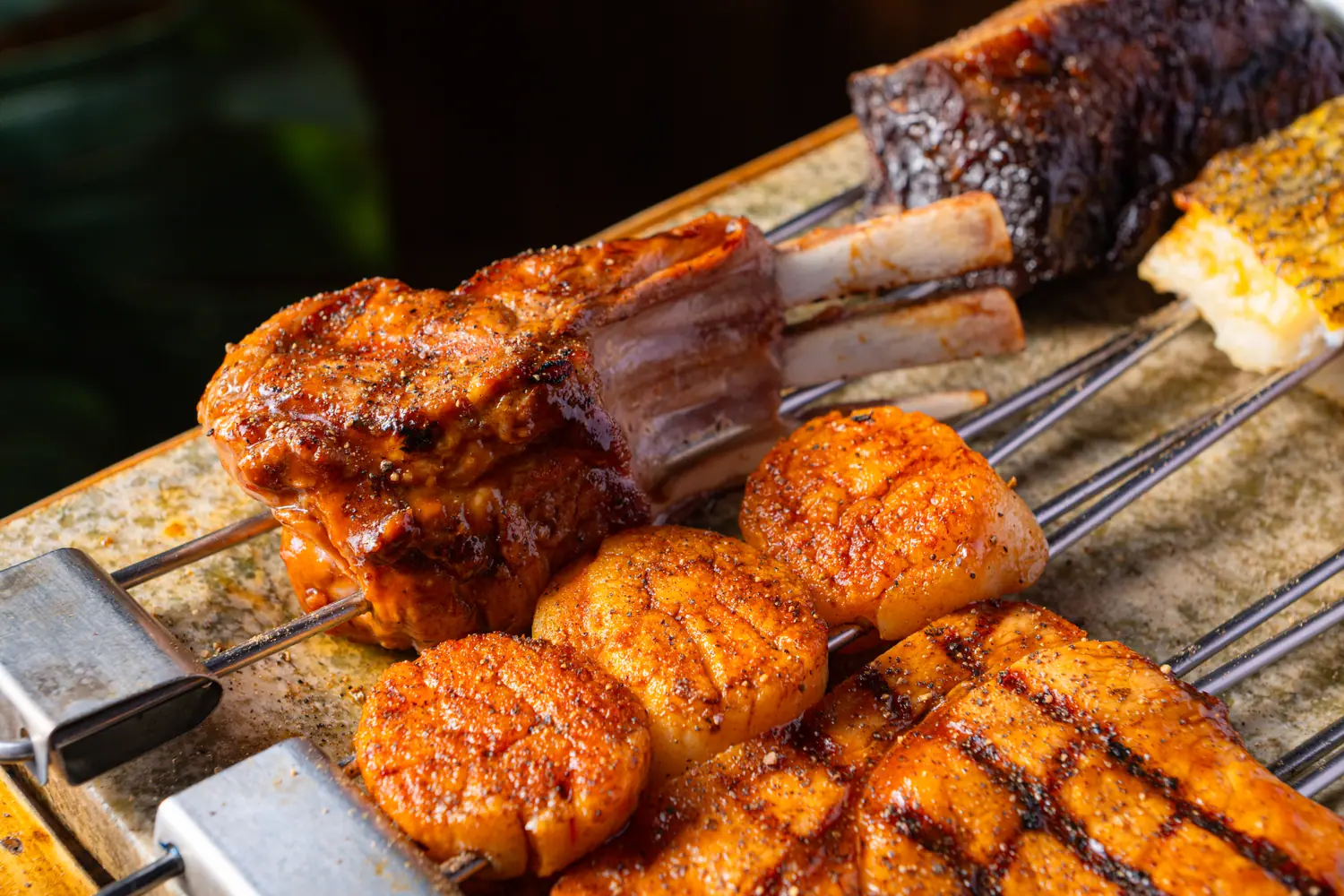 Charcoal skewers
